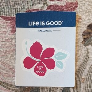 HOME: LIFE IS GOOD HIBISCUS FLOWER STICKER